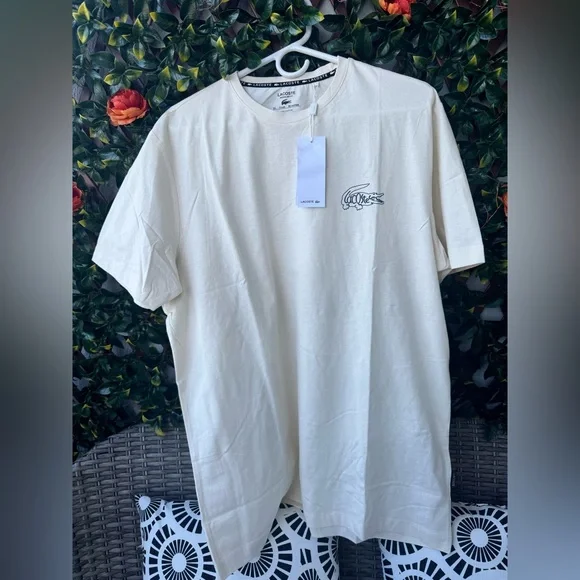 Lacoste Off-White Crew Neck Tee 2/$120, 3/$150 - Picture 3 of 4
